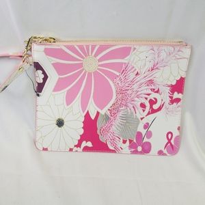 Chico's women's bag wristlet floral pink handbag